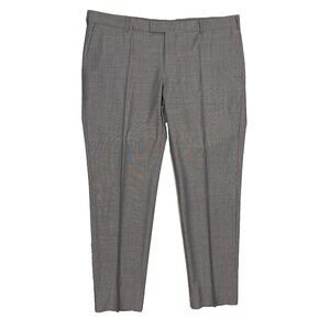 Ermenegildo Zegna Dress Pants Micro-Check Wool Trousers Grey 40x33